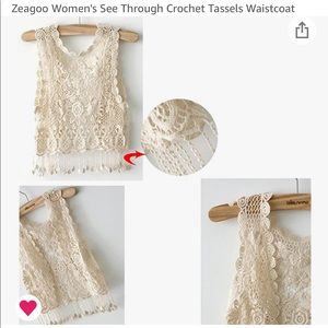 🌸Crochet Cropped Vest NWOT
